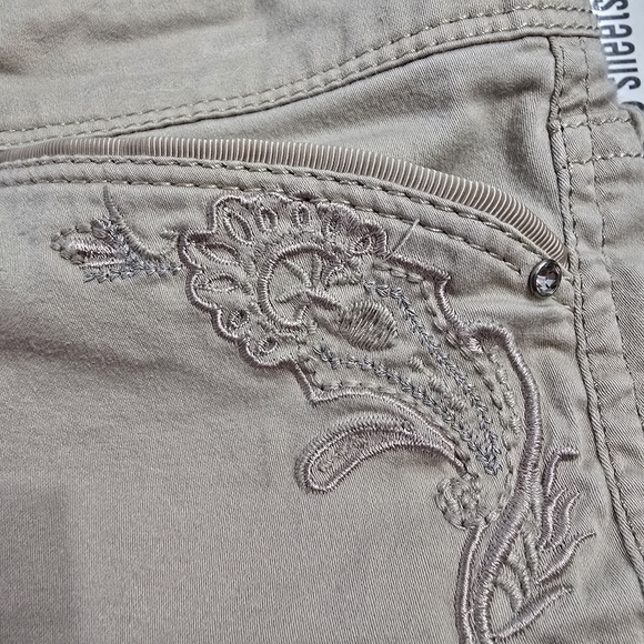 White House Black Market Women’s Size 6 Khaki Cargo Mini Skirt Embroidered - Picture 8 of 11